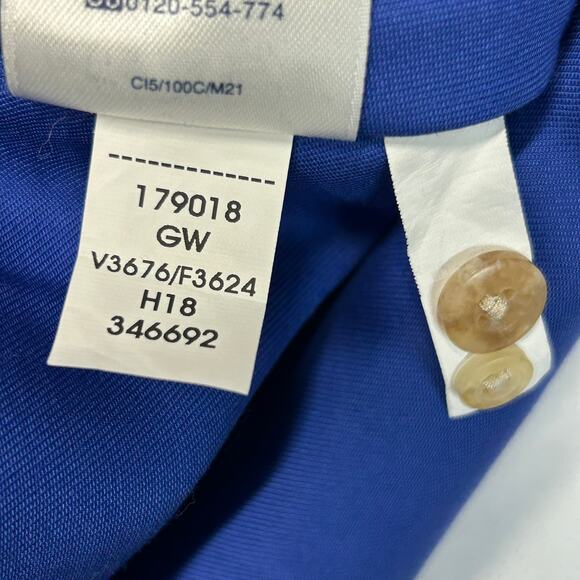 Lands End Outfitters Mens 2XL Button Down Shirt Royal Blue L/S 100% Cotton 2018 - Picture 3 of 12